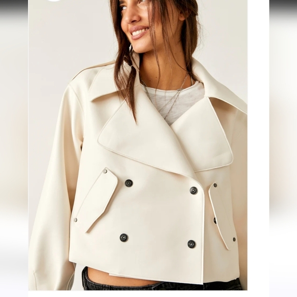 FREE PEOPLE We The Free Alexis Vegan Jacket. Cream. Size medium NWT - Picture 1 of 16